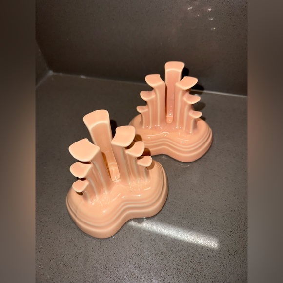 Fiesta Fiestaware set of two pyramid candle holders - Picture 3 of 8